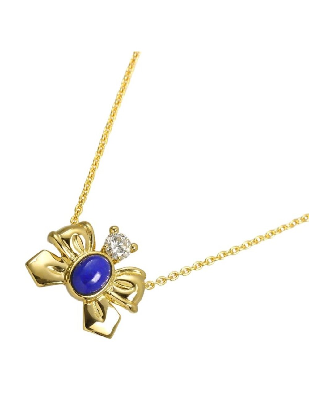 Dior Lapis Lazuli Diamond Necklace 40 18k Yellow Gold